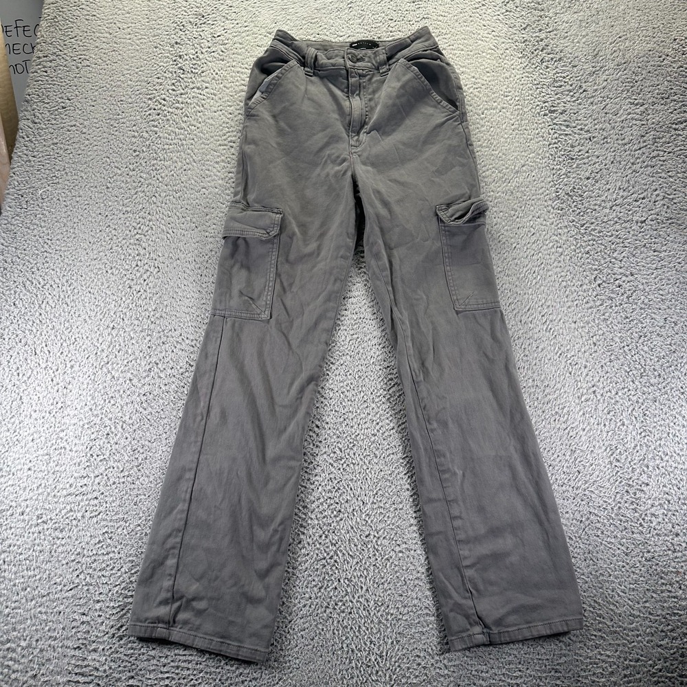 Asos Design Pant Womens 4 Gray Cargo Straight Casual Workwear Outdoor Utility